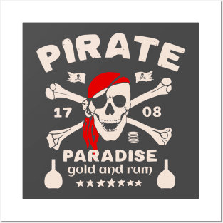 Pirate Paradise gold and rum Posters and Art